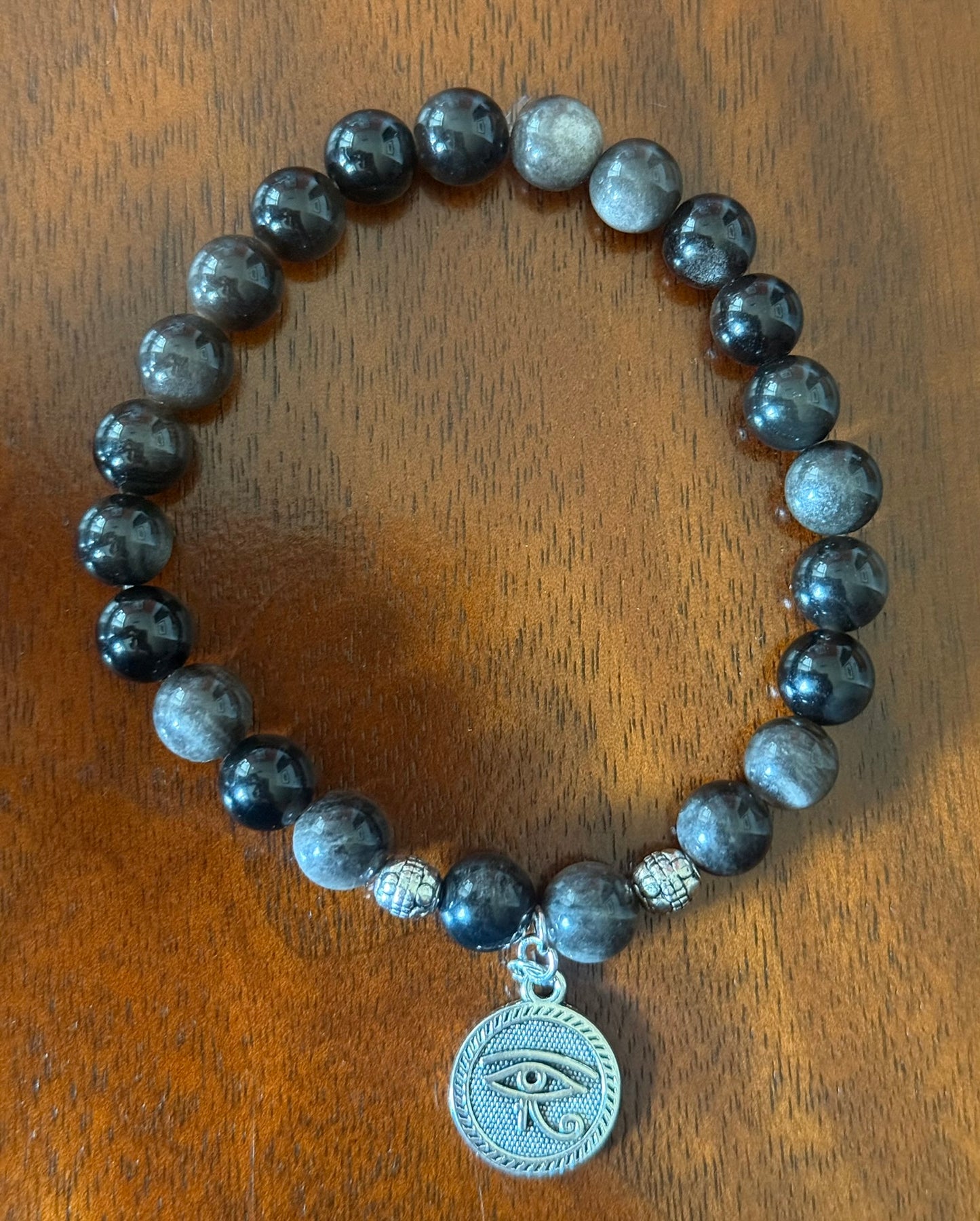 Silver Sheen Obsidian Bracelet
