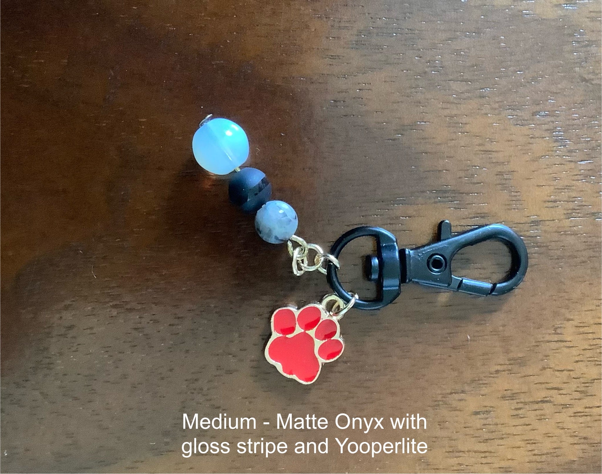 Small Charm with Matte Onyx and Yooperlite