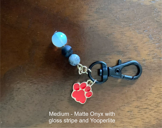 Small Charm with Matte Onyx and Yooperlite