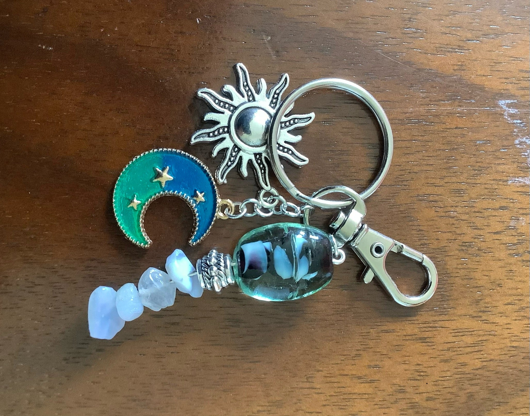 Large Blue Agate Charm