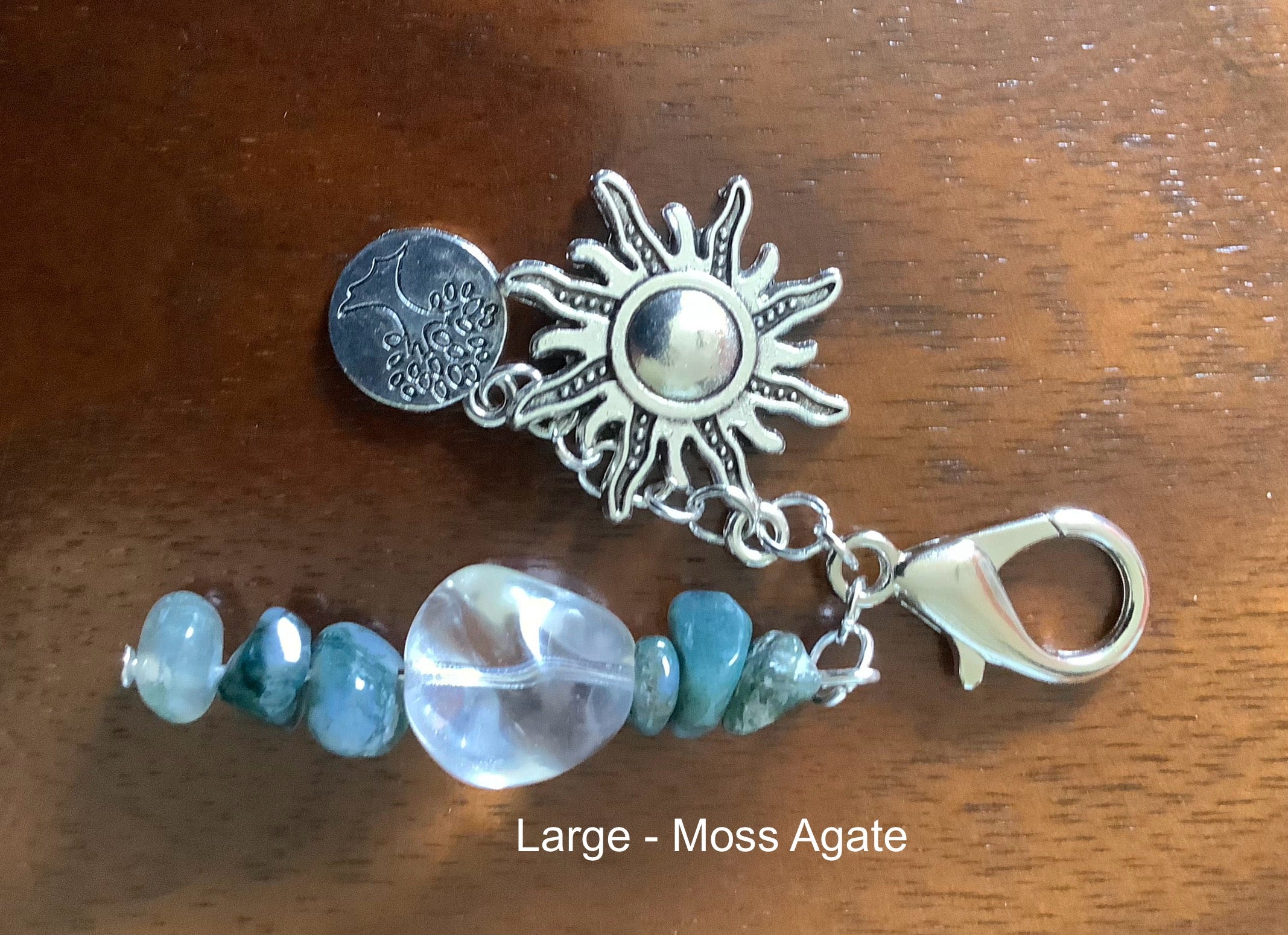 Large Charm with Moss Agate