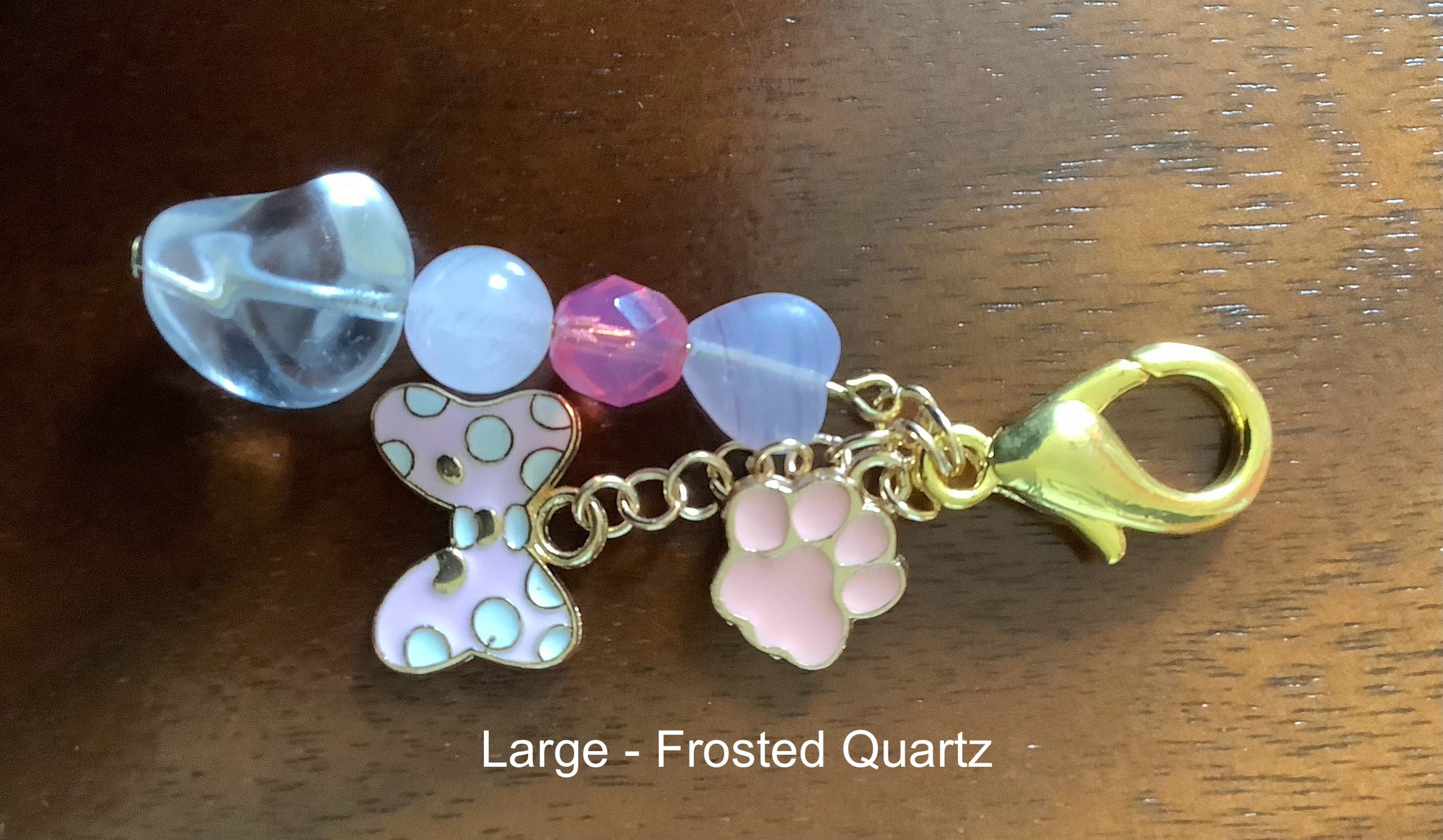 Large Charm Frosted Quartz