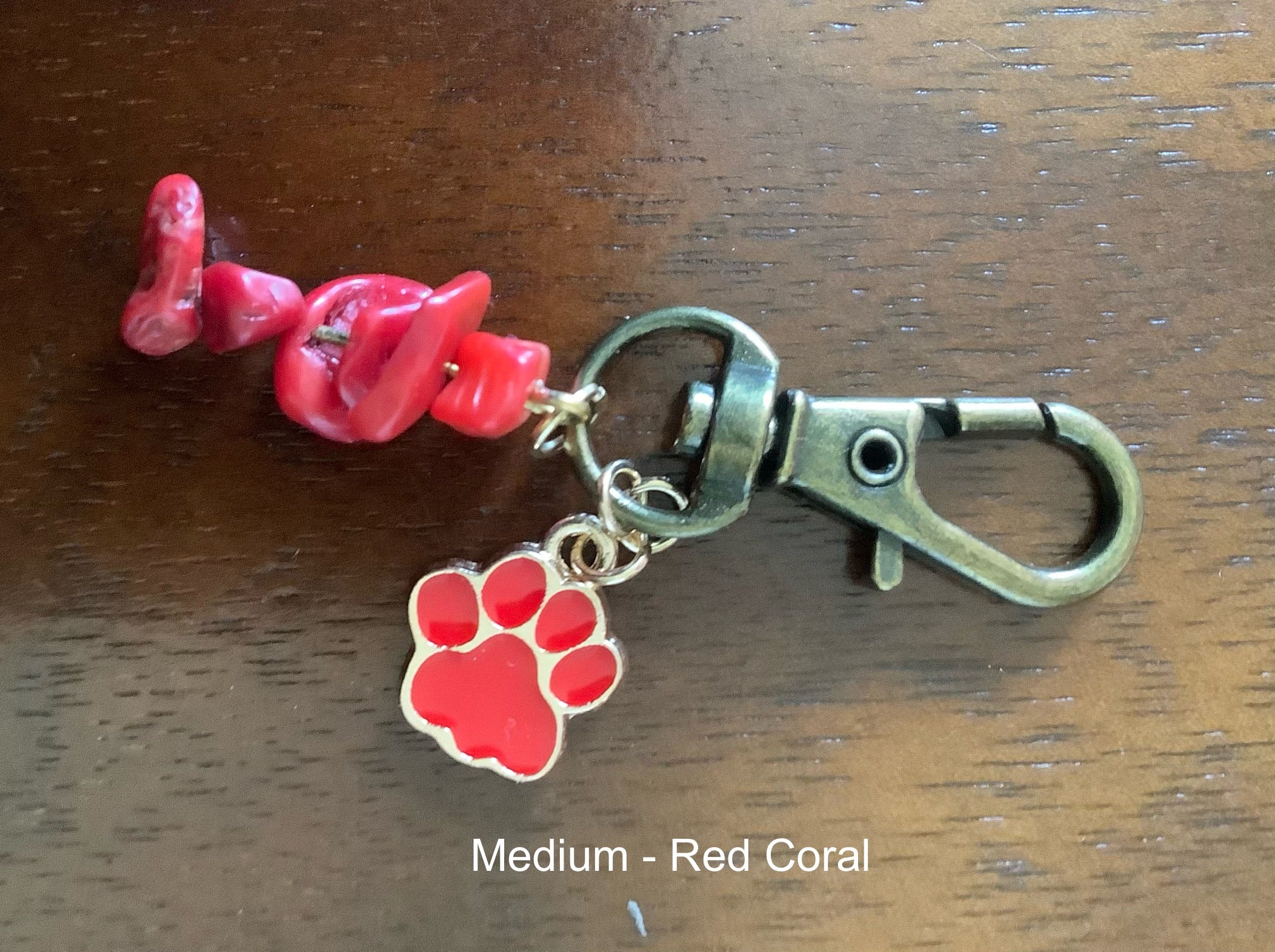Medium Charm with Red Coral