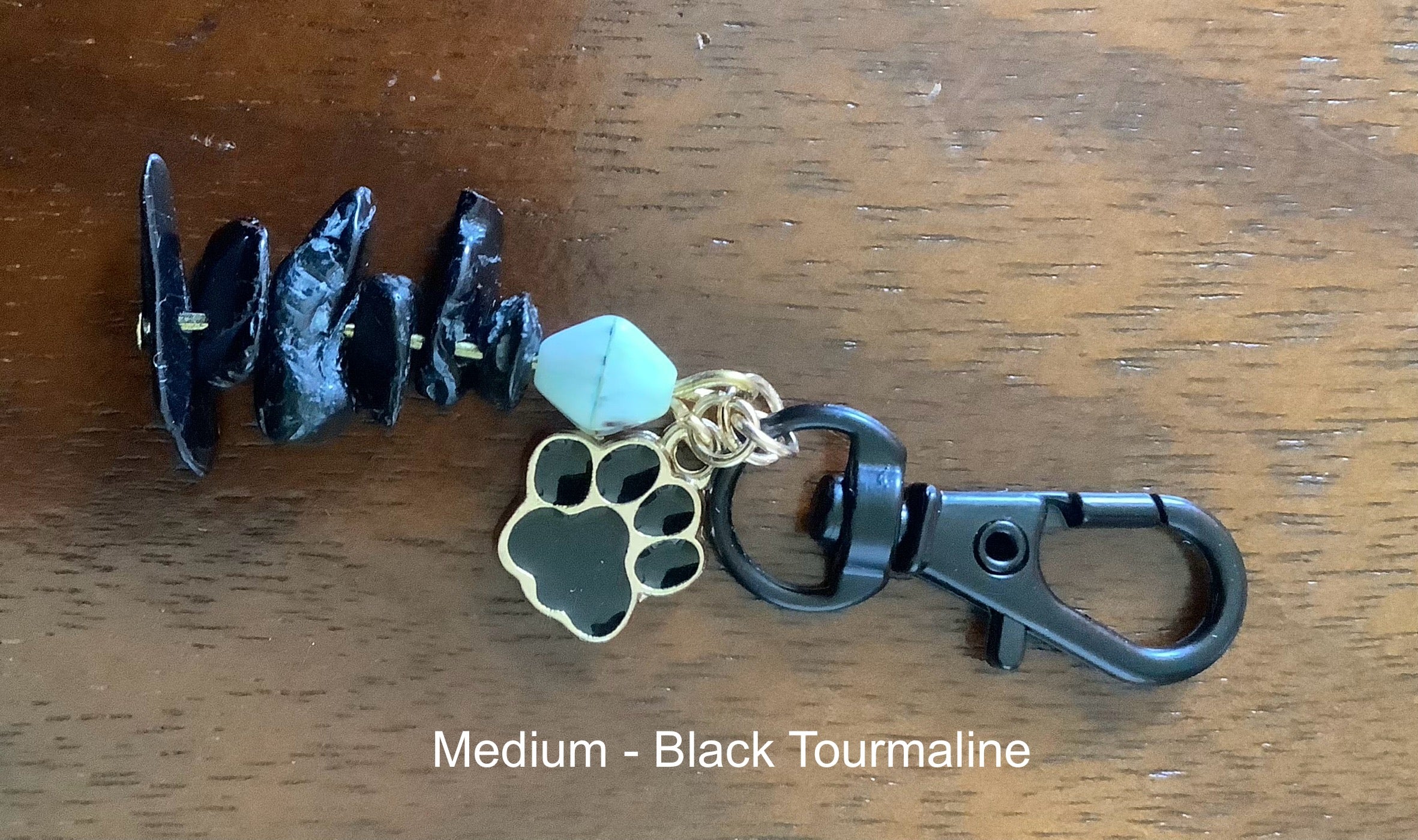 Medium Charm with Black Tourmaline Chips