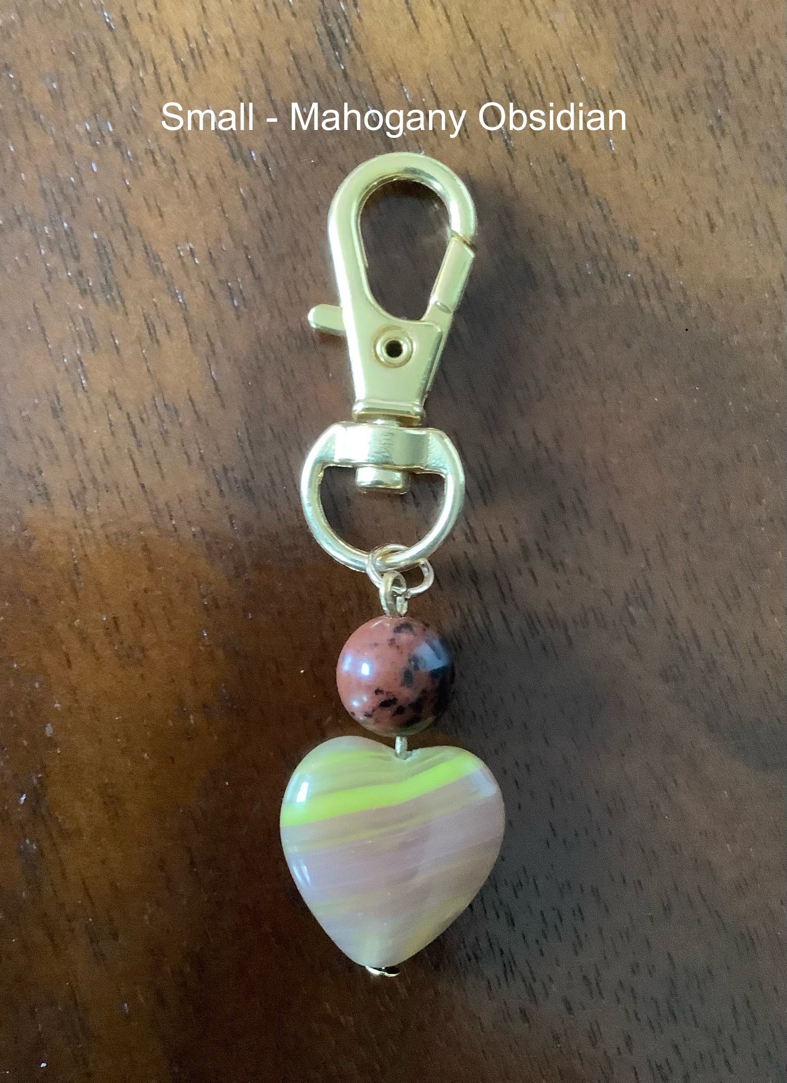 Small Mahogany Obsidian and Heart Charm