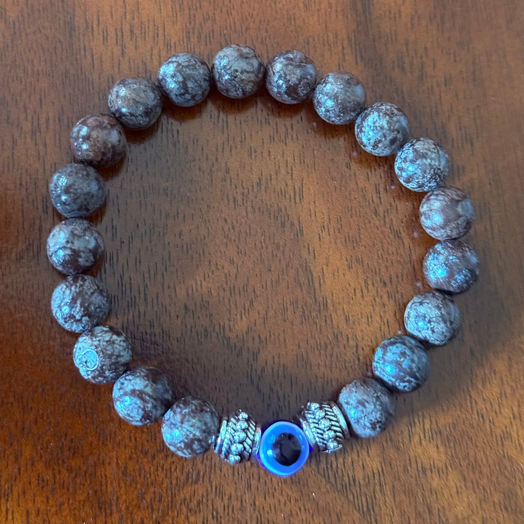 Coffee Snowflake Obsidian Bracelet