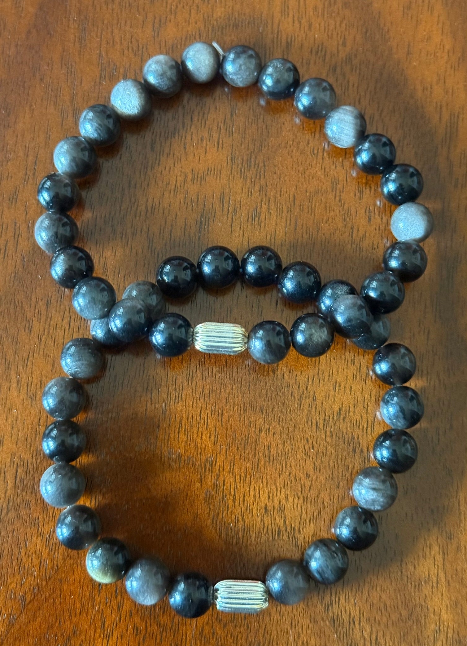 Silver Sheen Obsidian Bracelet