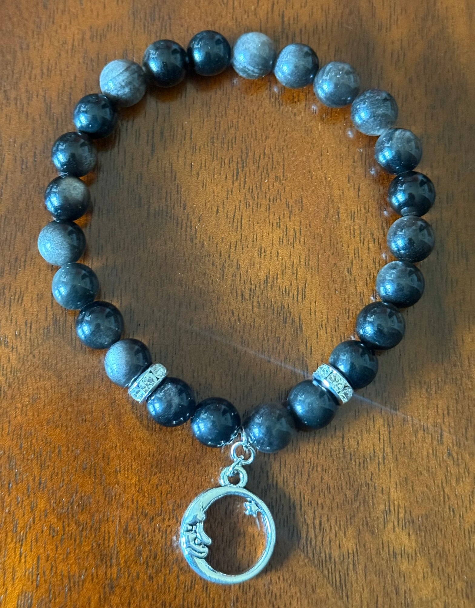 Silver Sheen Obsidian Bracelet